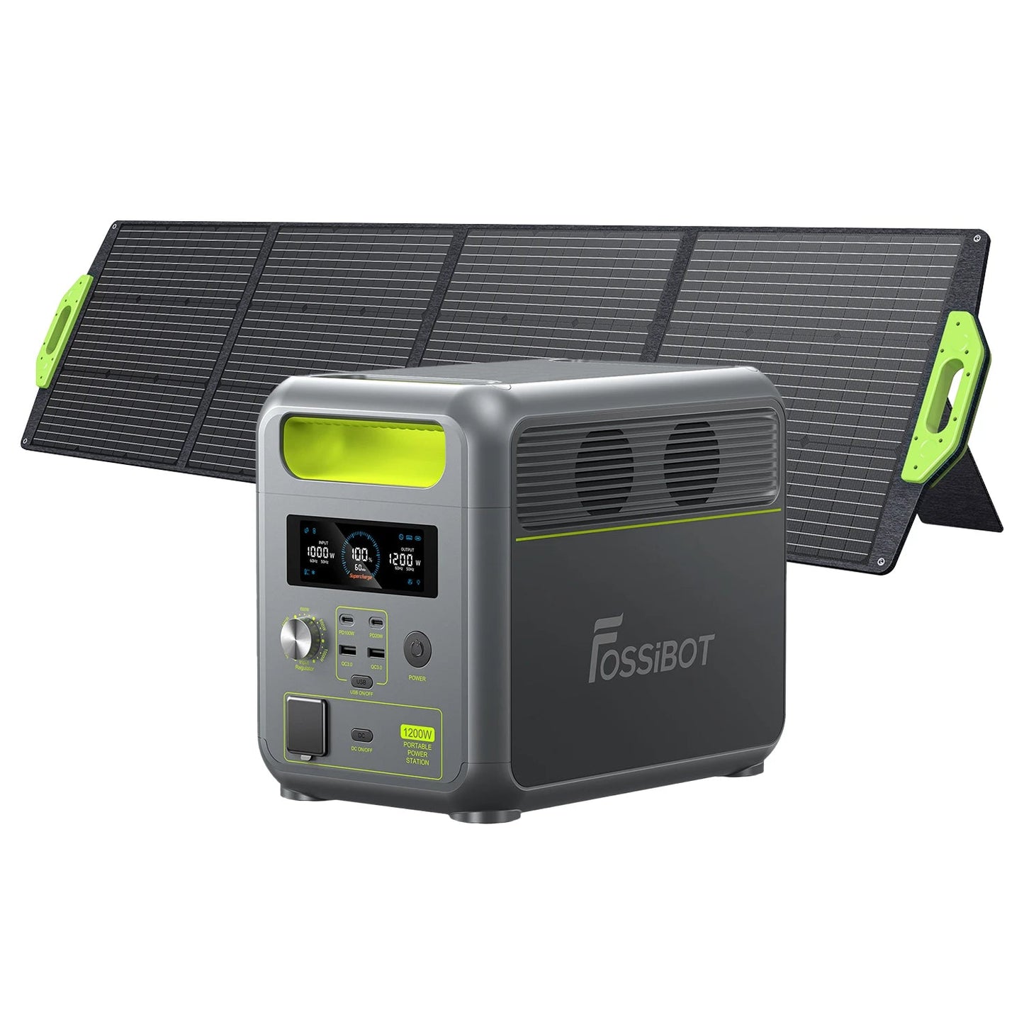 batterie portable LiFePO4 1200W avec panneau solaire