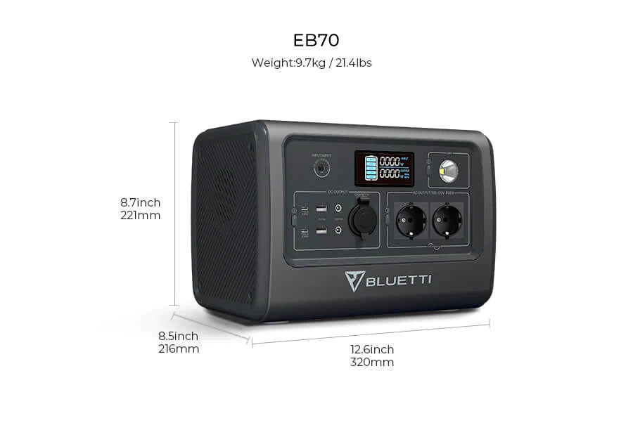 BLUETTI EB70 Station d'énergie portable | 1000W/716Wh LiFePO4