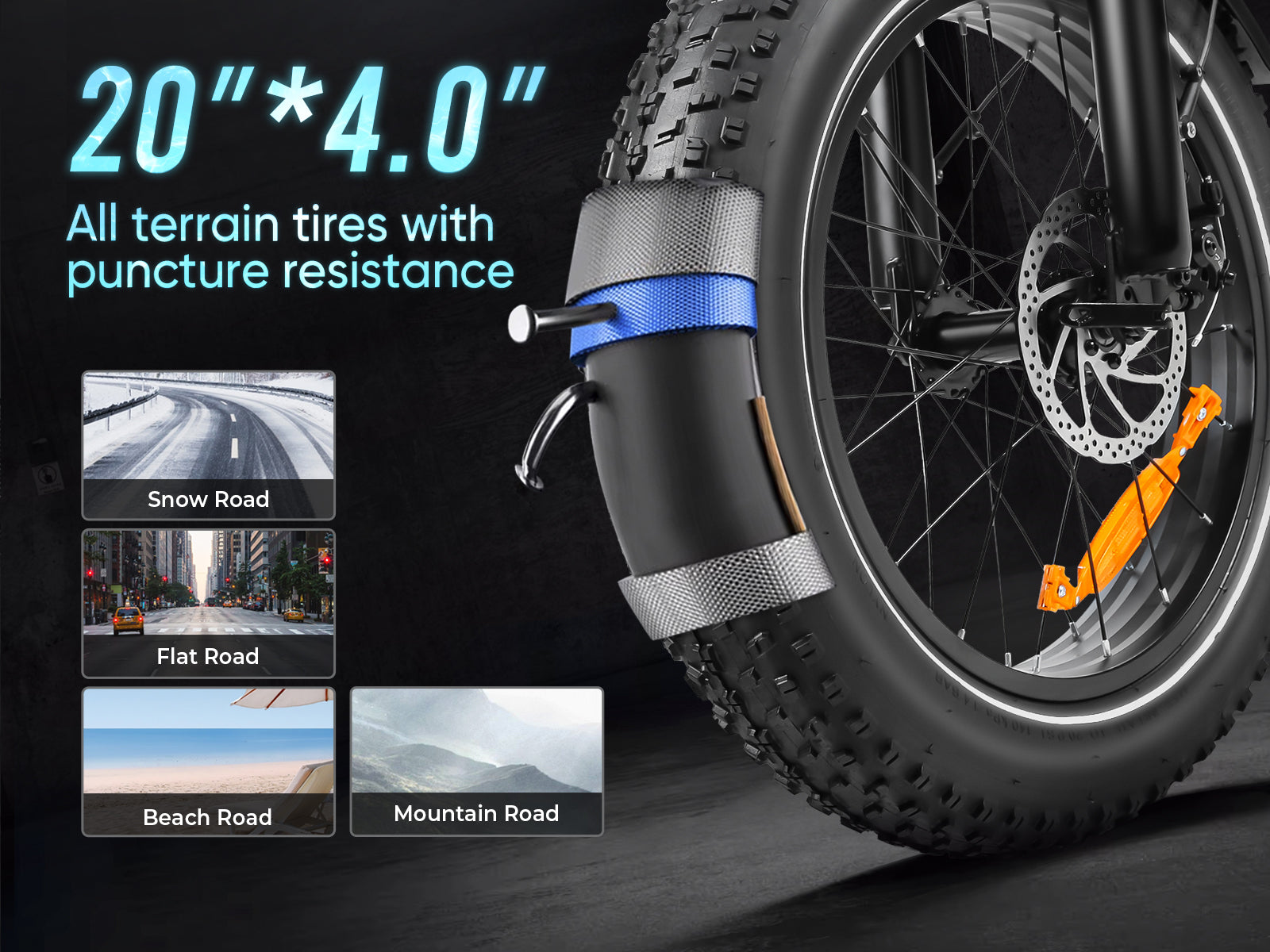 SAMEBIKE LOTDM200-II Pneus larges Vélo électrique pliable