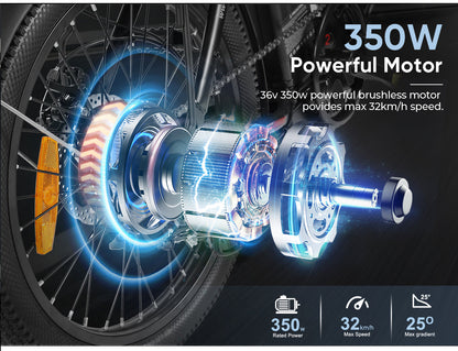 SAMEBIKE CY20 350W Moteur Vélo Électrique Portable