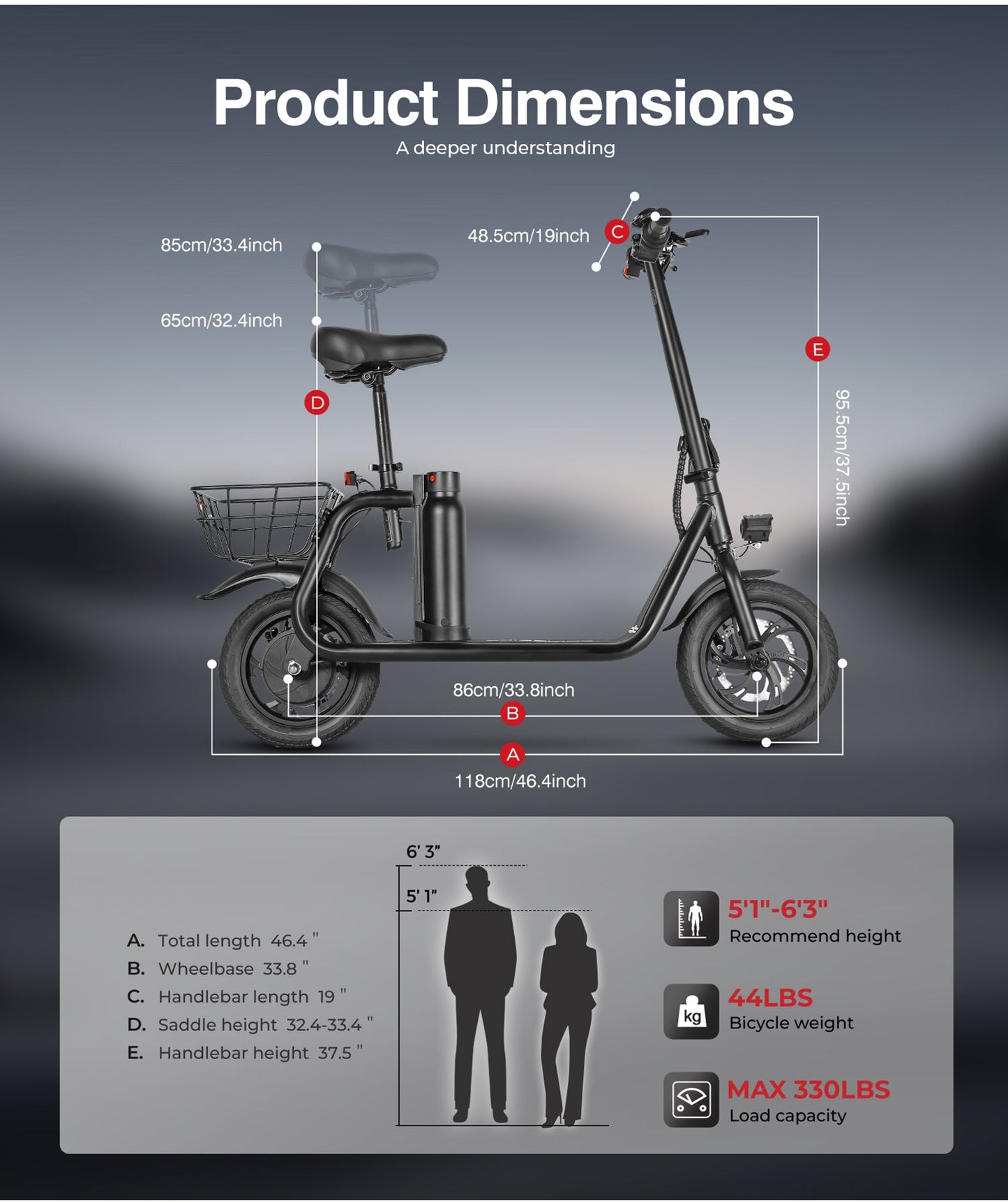 SAMEBIKE SM-C01 Trottinette électrique pliable