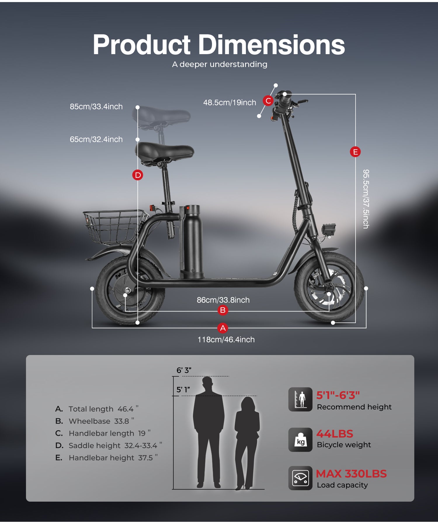 SAMEBIKE SM-C01 Trottinette électrique pliable