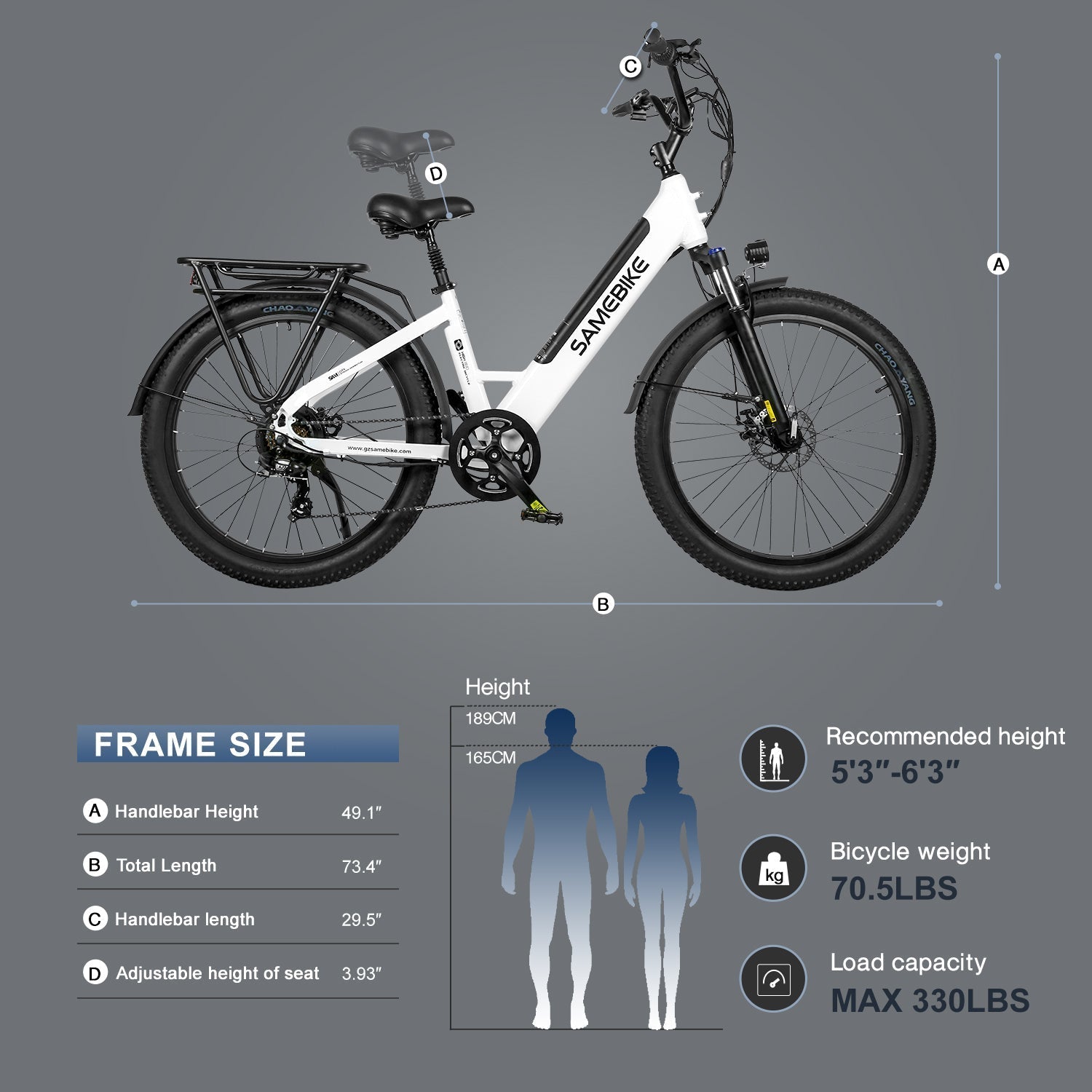 SAMEBIKE RS-A01 Plus 750W Moteur Vélo électrique Urbain