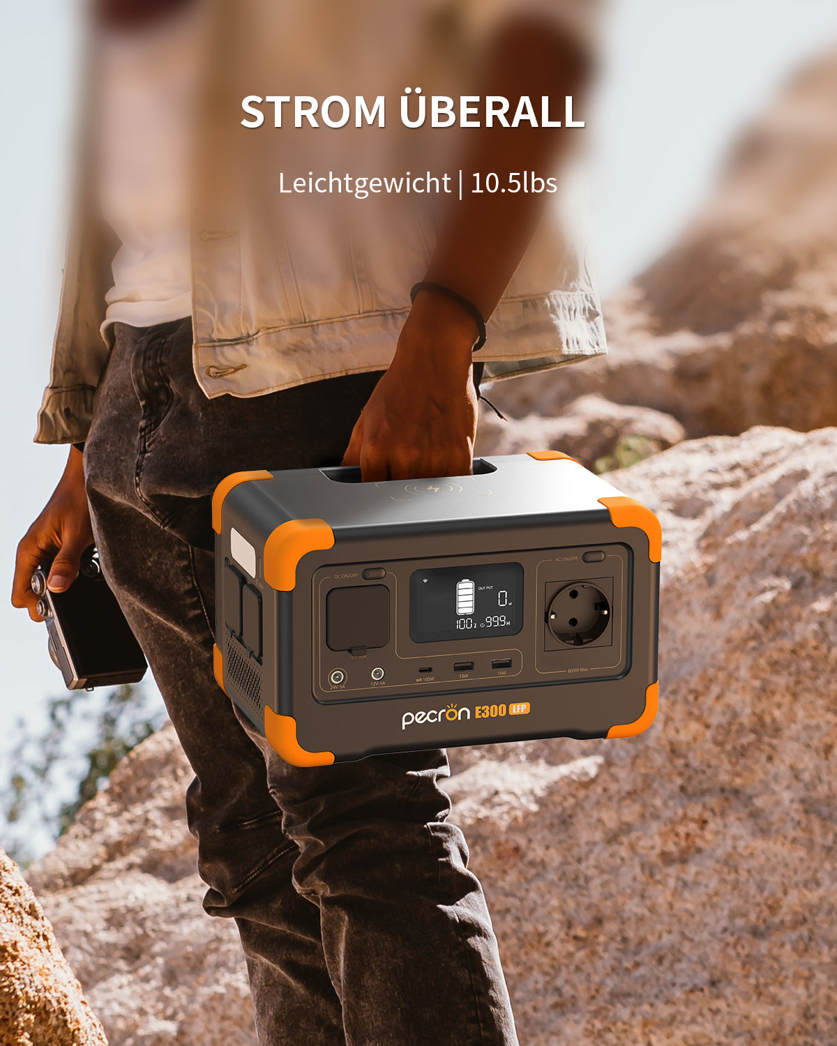 PECRON E300LFP Expandable Portable Power Station 600W 288Wh