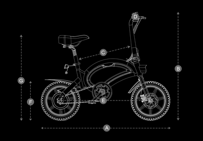 DYU D3F 14 Inch Mini Folding Electric Bike - Black