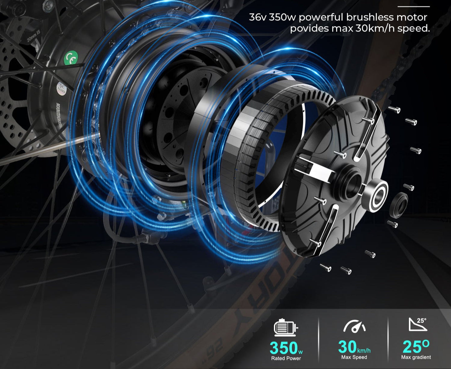SAMEBIKE TDE10Z 350W Moteur Vélo électrique urbain