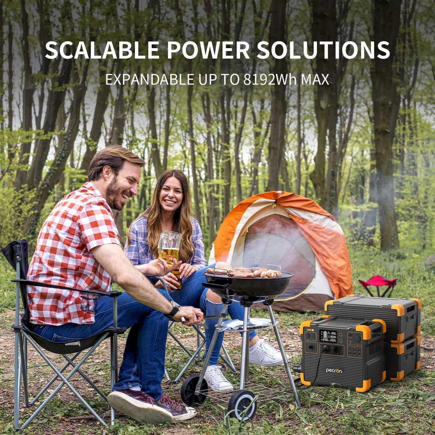 PECRON E2400LFP Expandable Portable Power Station 2400W 2048Wh