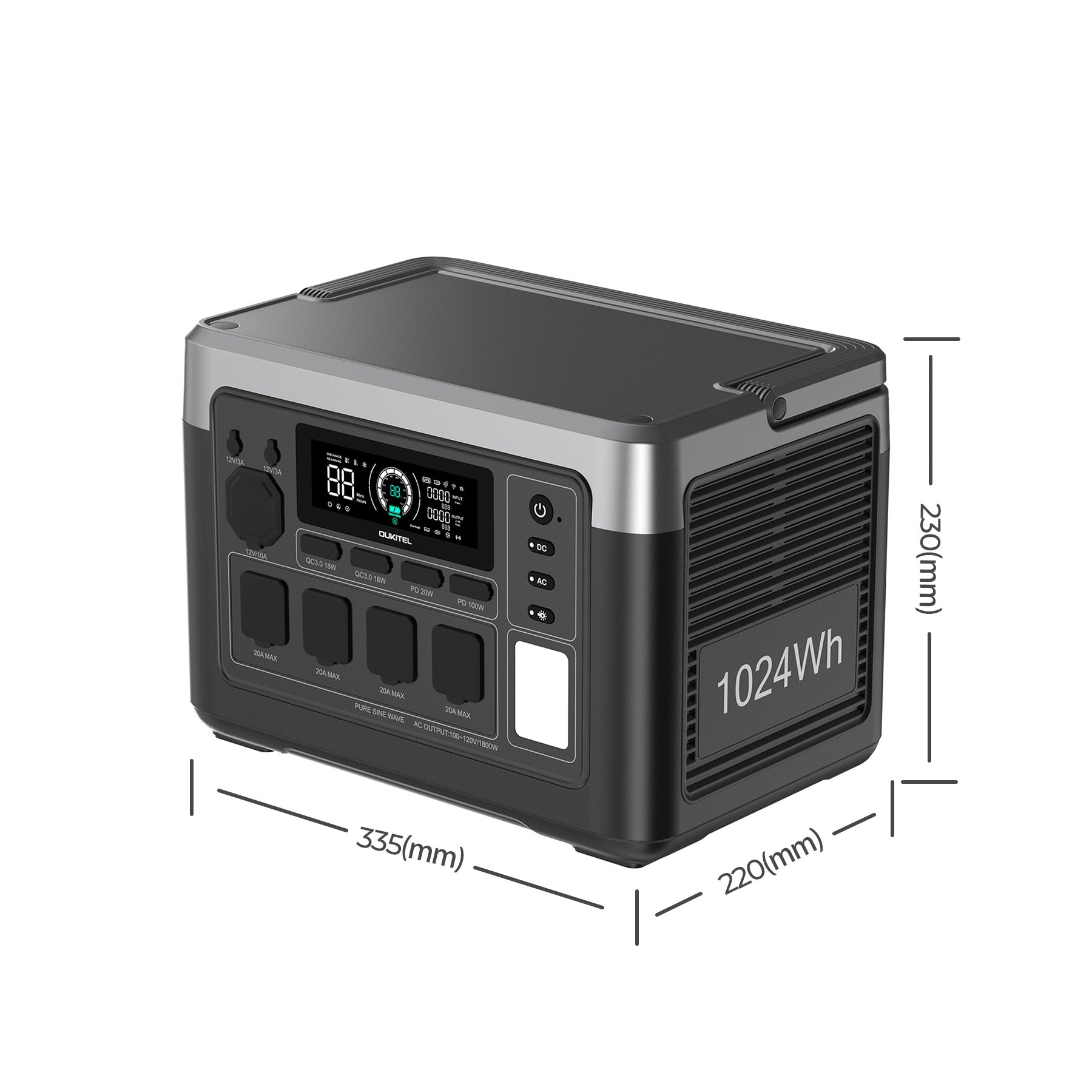 OUKITEL P1000E PLUS Portable Power Station 1800W/1024Wh