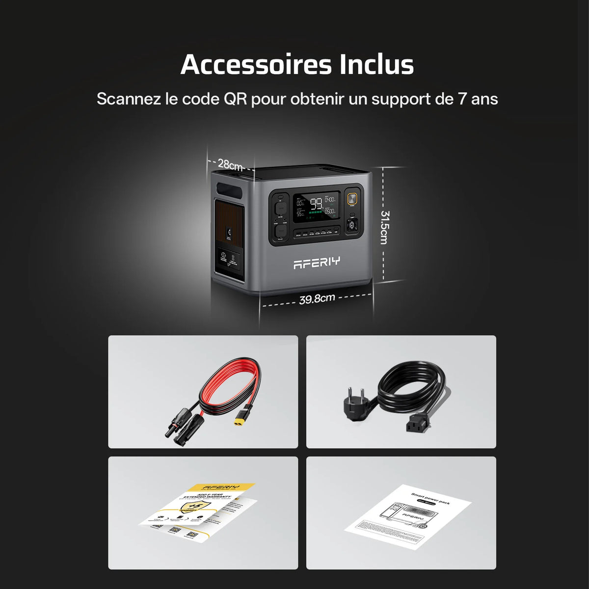 AFERIY Haven3000 P300 Station D'énergie Portable une Capacité D'extension | 3000W 2048Wh - 10240Wh