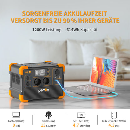 Centrale électrique portative PECRON E600LFP 1200W 614Wh LiFePo4