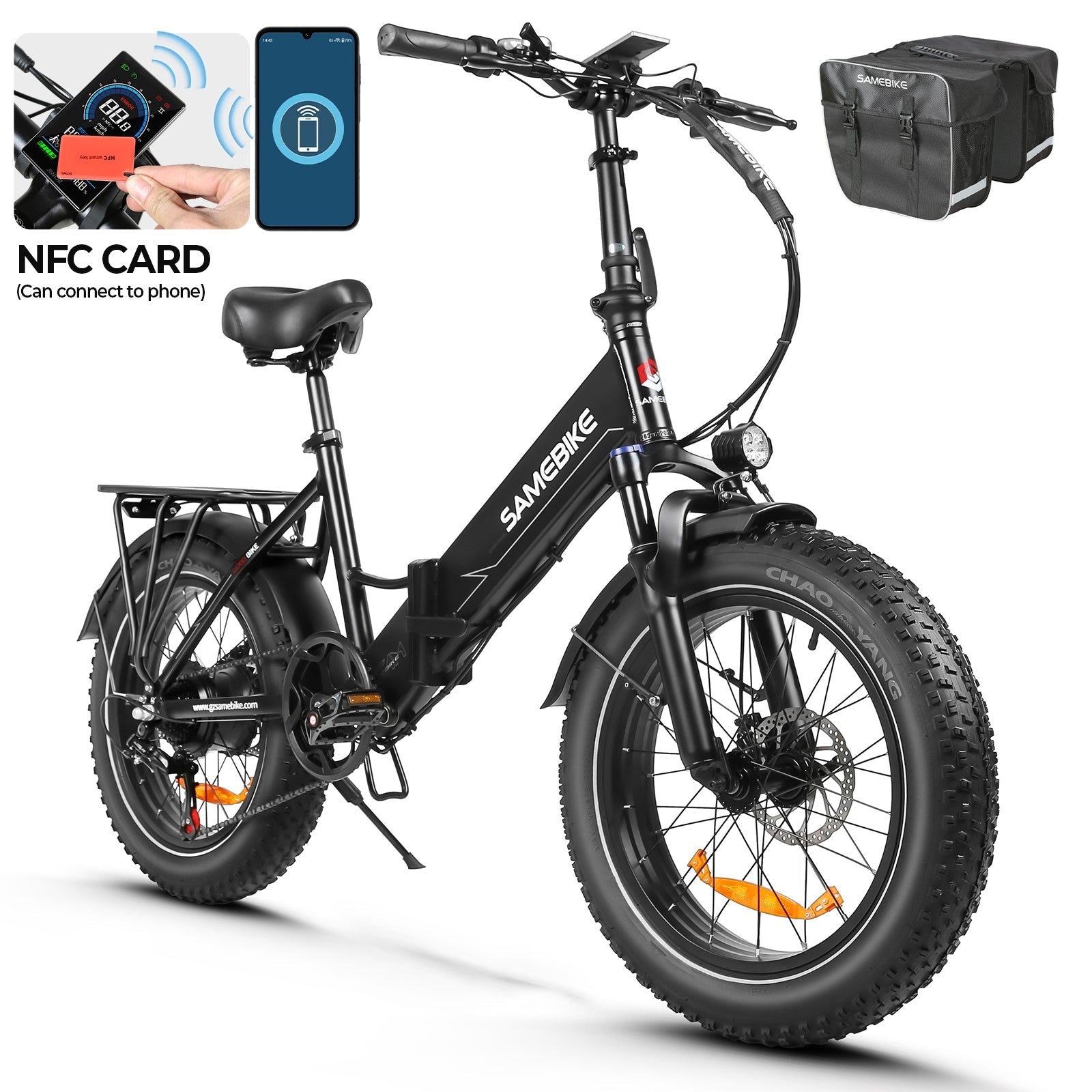 SAMEBIKE LOTDM200-II Pneus larges Vélo électrique pliable