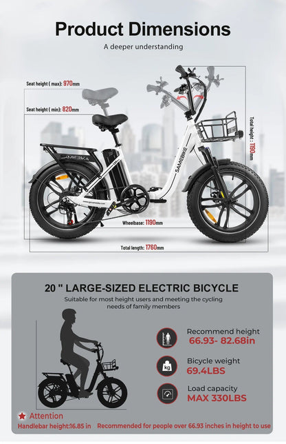 SAMEBIKE C05 Pro 500W Moteur Vélo électrique Pliant