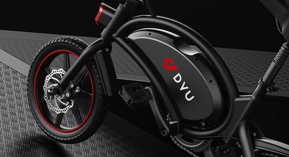 DYU D3F 14 Inch Mini Folding Electric Bike - Black