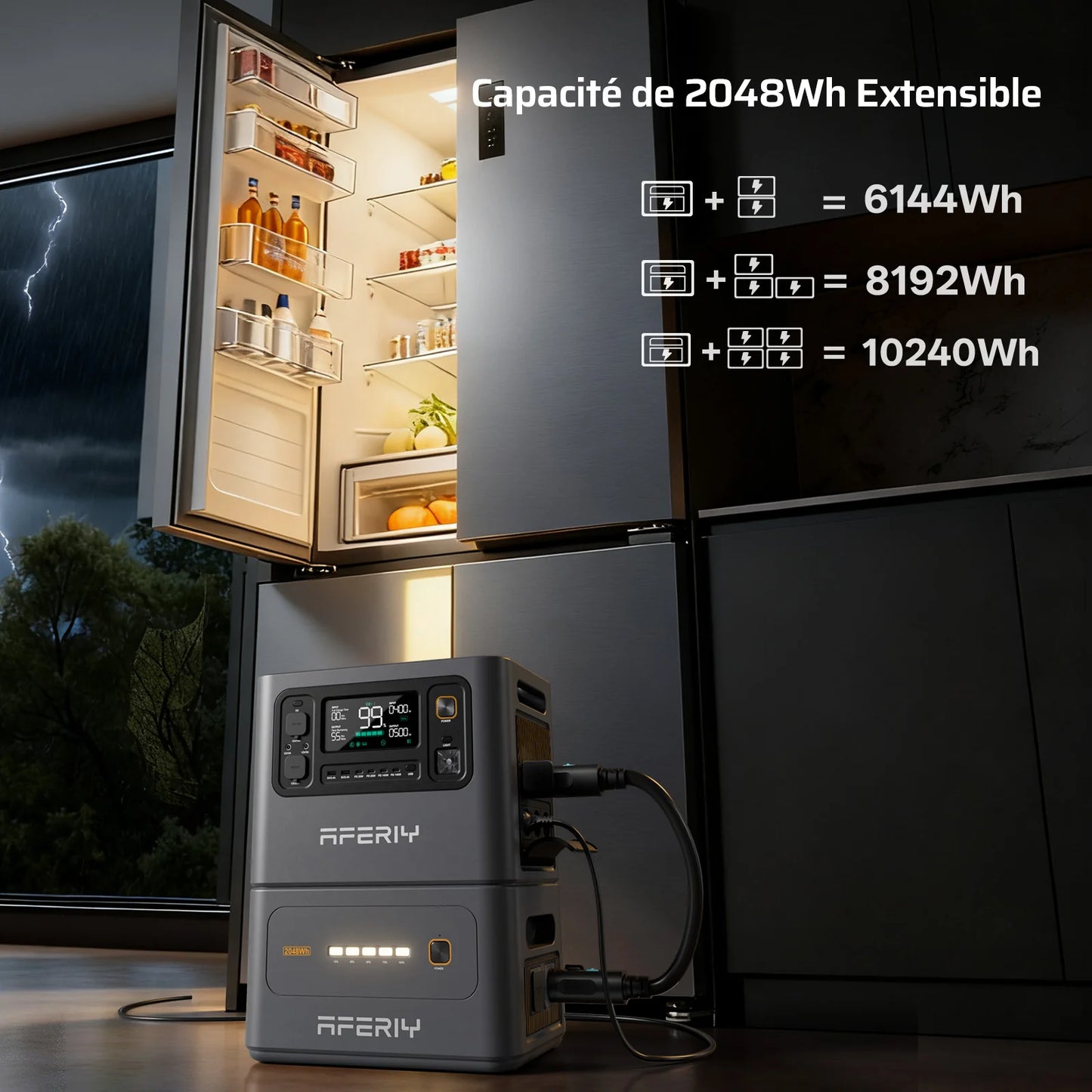 AFERIY Haven3000 P300 Station D'énergie Portable une Capacité D'extension | 3000W 2048Wh - 10240Wh