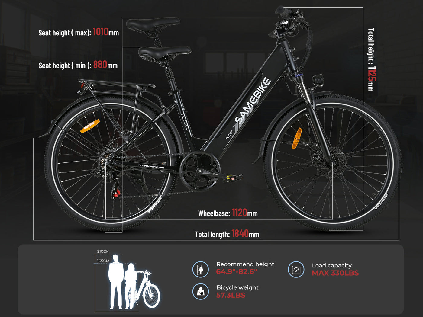 SAMEBIKE RS-A01 Pro-T 250W Moteur Vélo Électrique Urbain