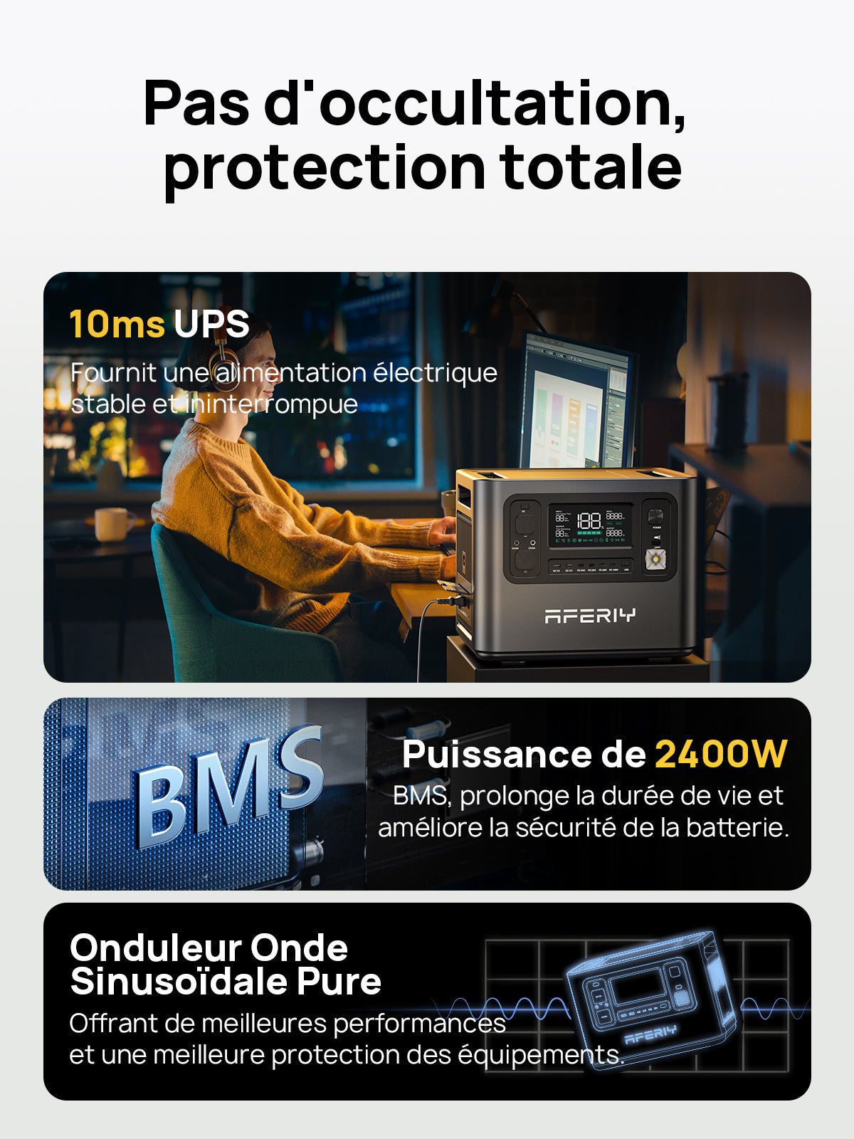 AFERIY P210 Station D'énergie Portable | 2400W 2048Wh