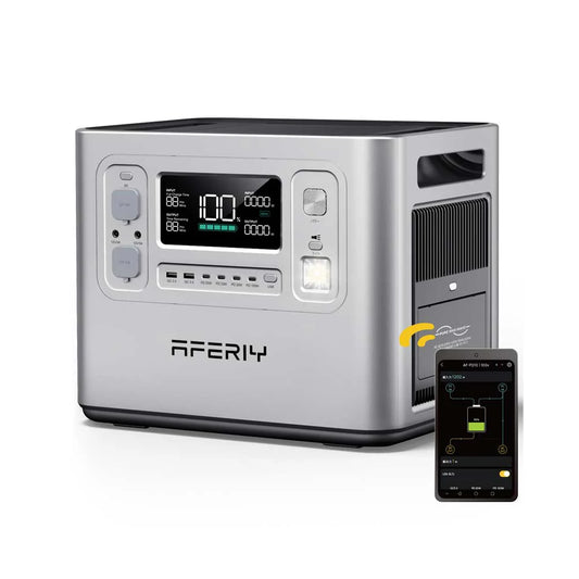 Aferiy P210 Gris argent / Station D'énergie Portable | 2400W 2048Wh version EU 220V