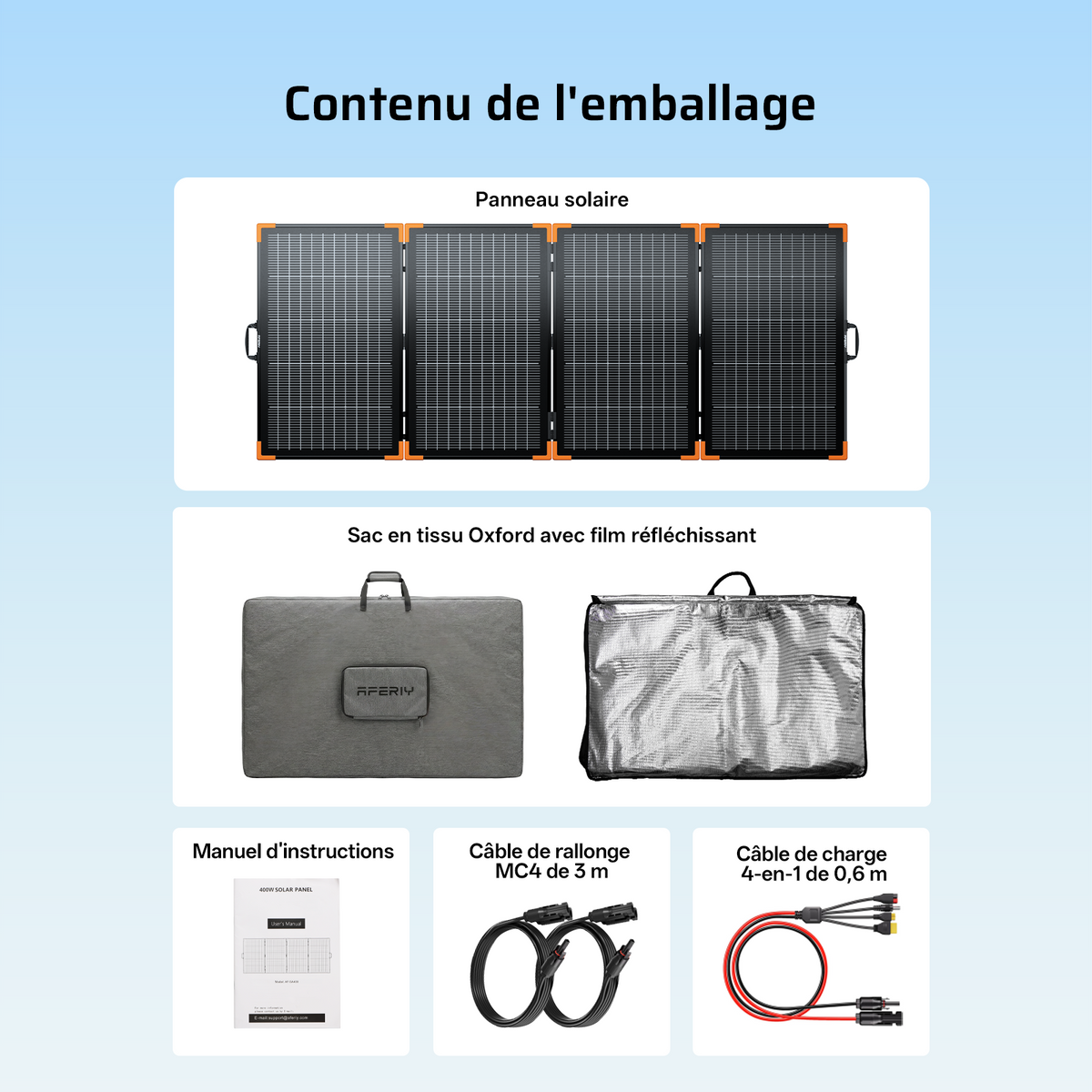 AFERIY AF-SA400 Panneau Solaire Portable Bifacial 400W