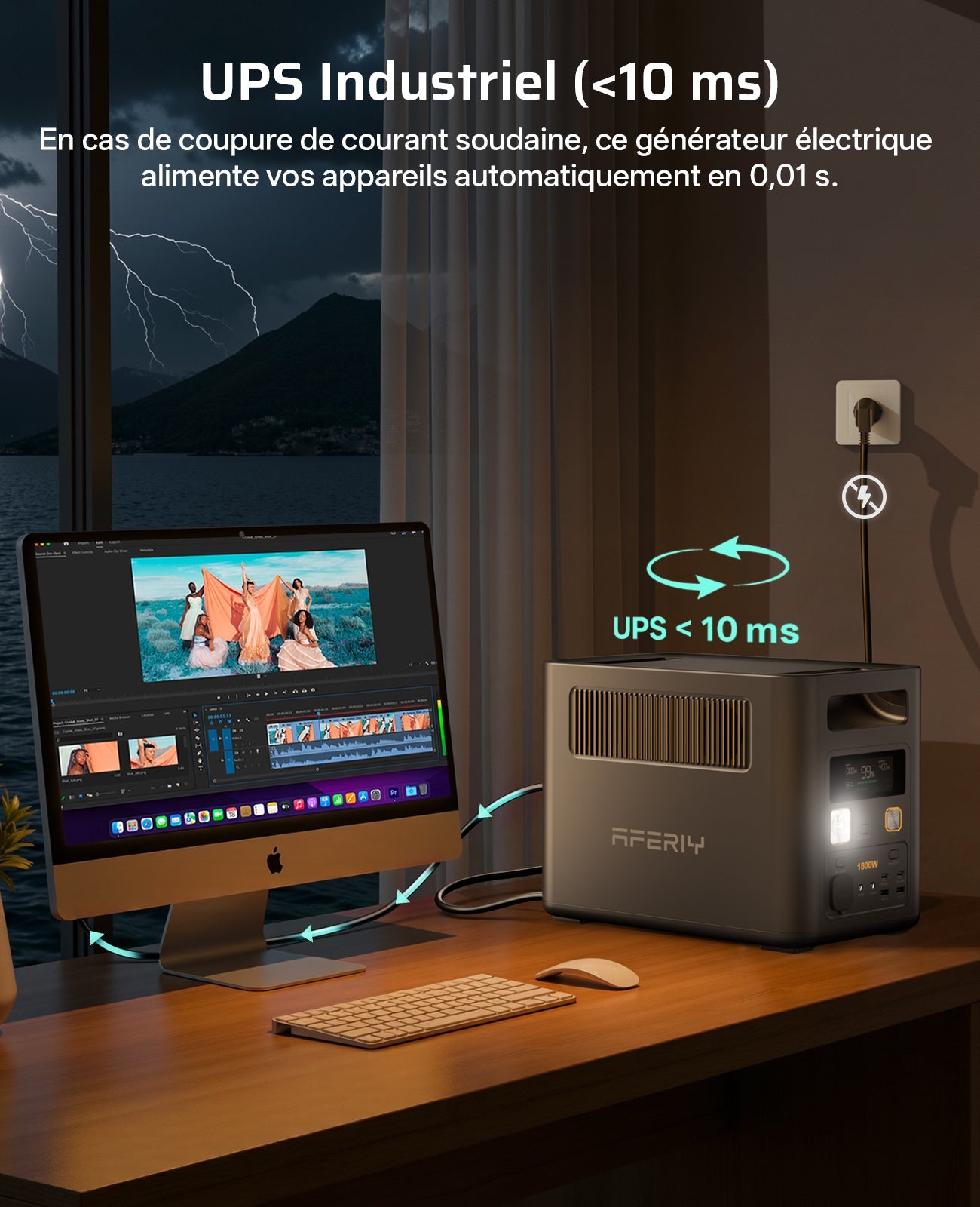 AFERIY Nomad1800 Pro Station D'énergie Portable Une Capacité D'extension | 1800W 1024Wh - 5120Wh