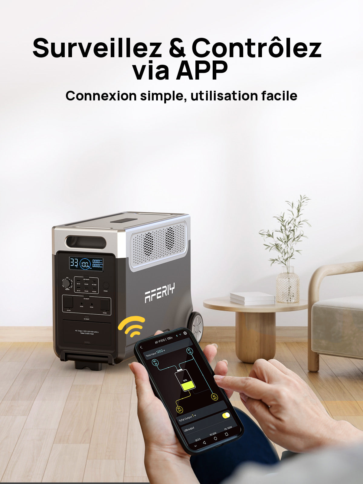 AFERIY P310 3600W Kit Générateur Solaire avec Batterie d’Extension 3840Wh