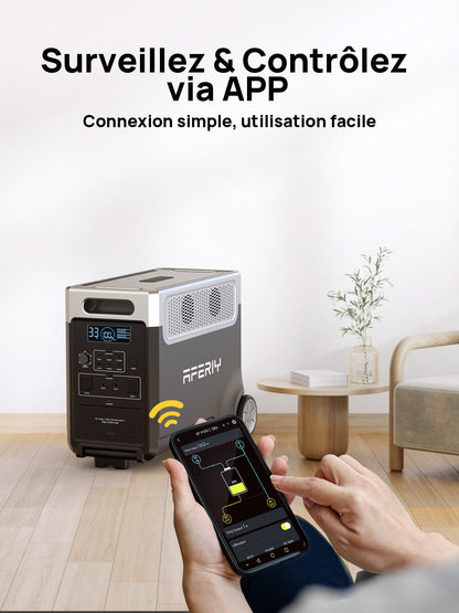 AFERIY P310 3600W Kit Générateur Solaire avec Batterie d’Extension 3840Wh