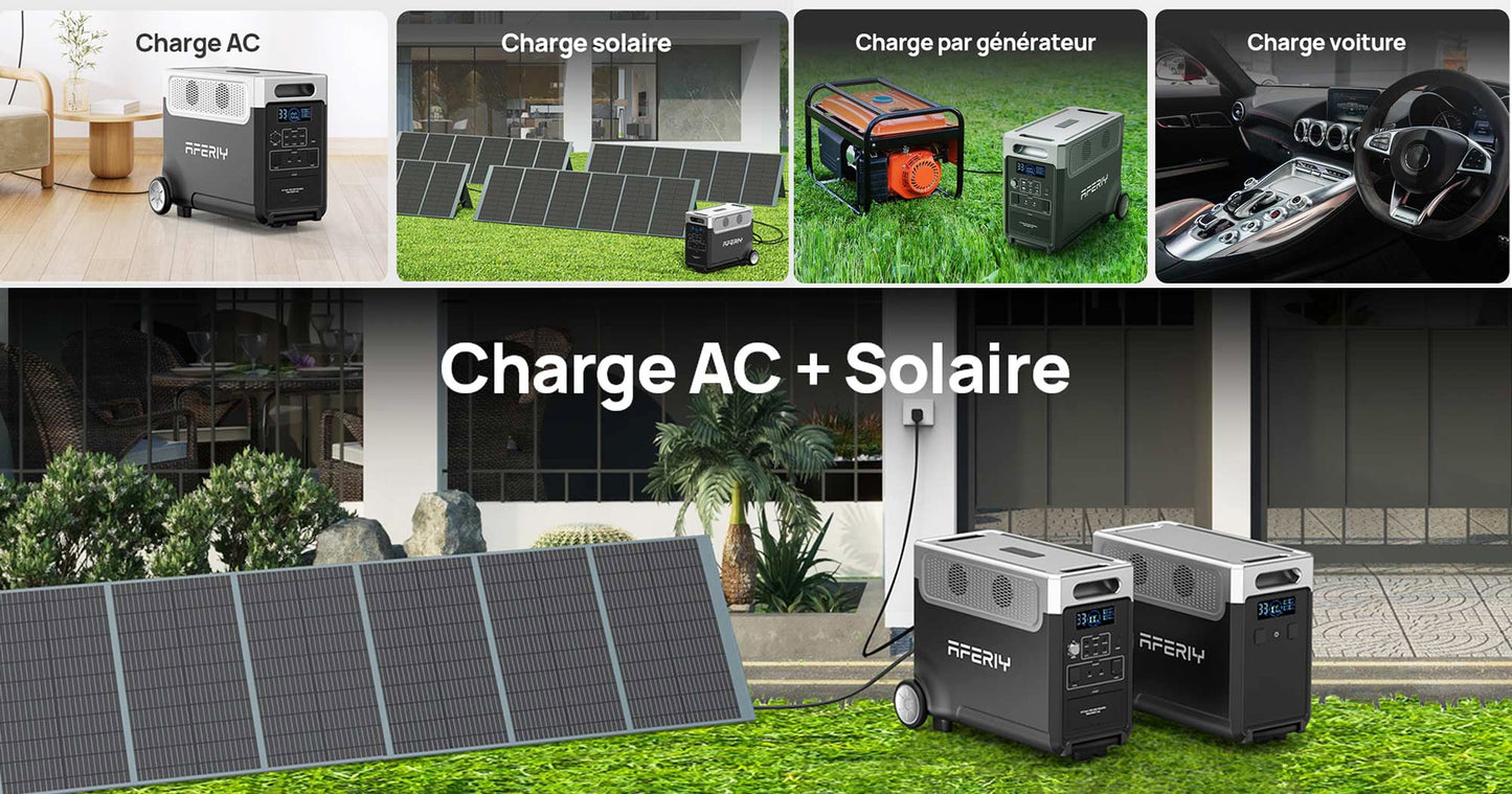 AFERIY P310 3600W Kit Générateur Solaire avec Batterie d’Extension 3840Wh