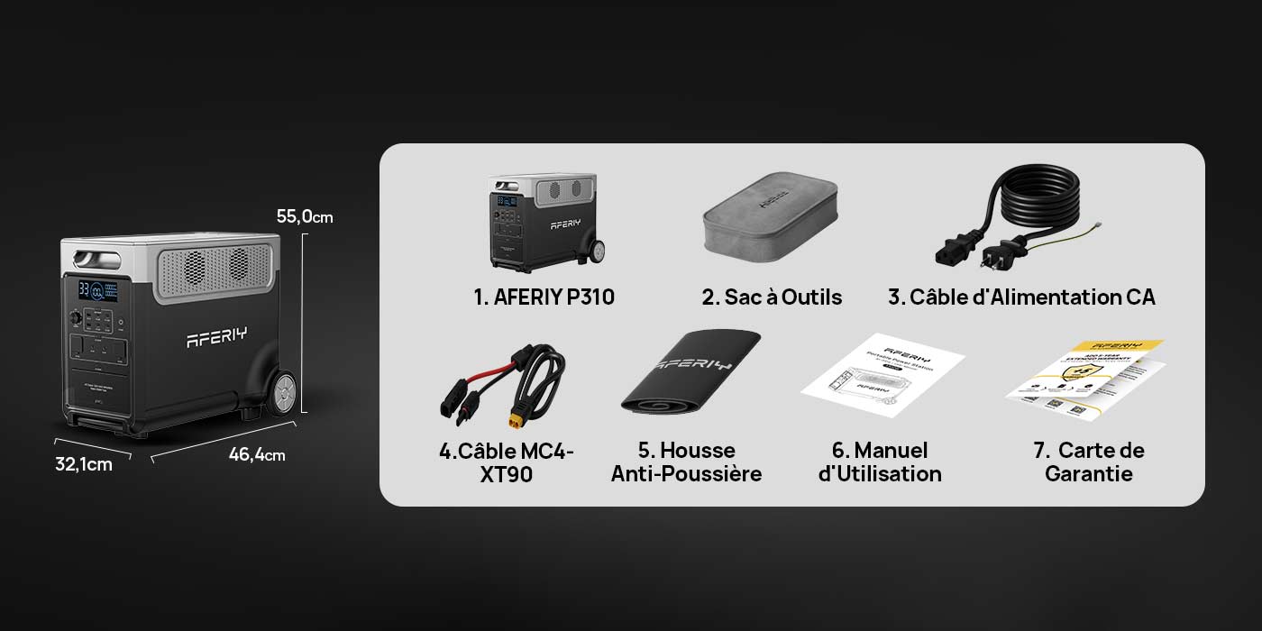 AFERIY P310 3600W Kit Générateur Solaire avec Batterie d’Extension 3840Wh
