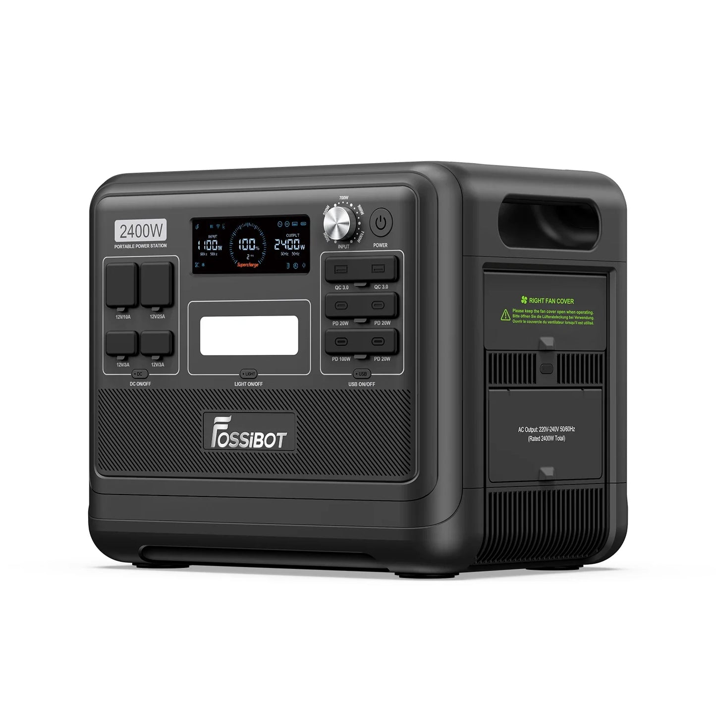 FOSSiBOT F2400 Station d'énergie portable | 2 400 W 2 048 Wh