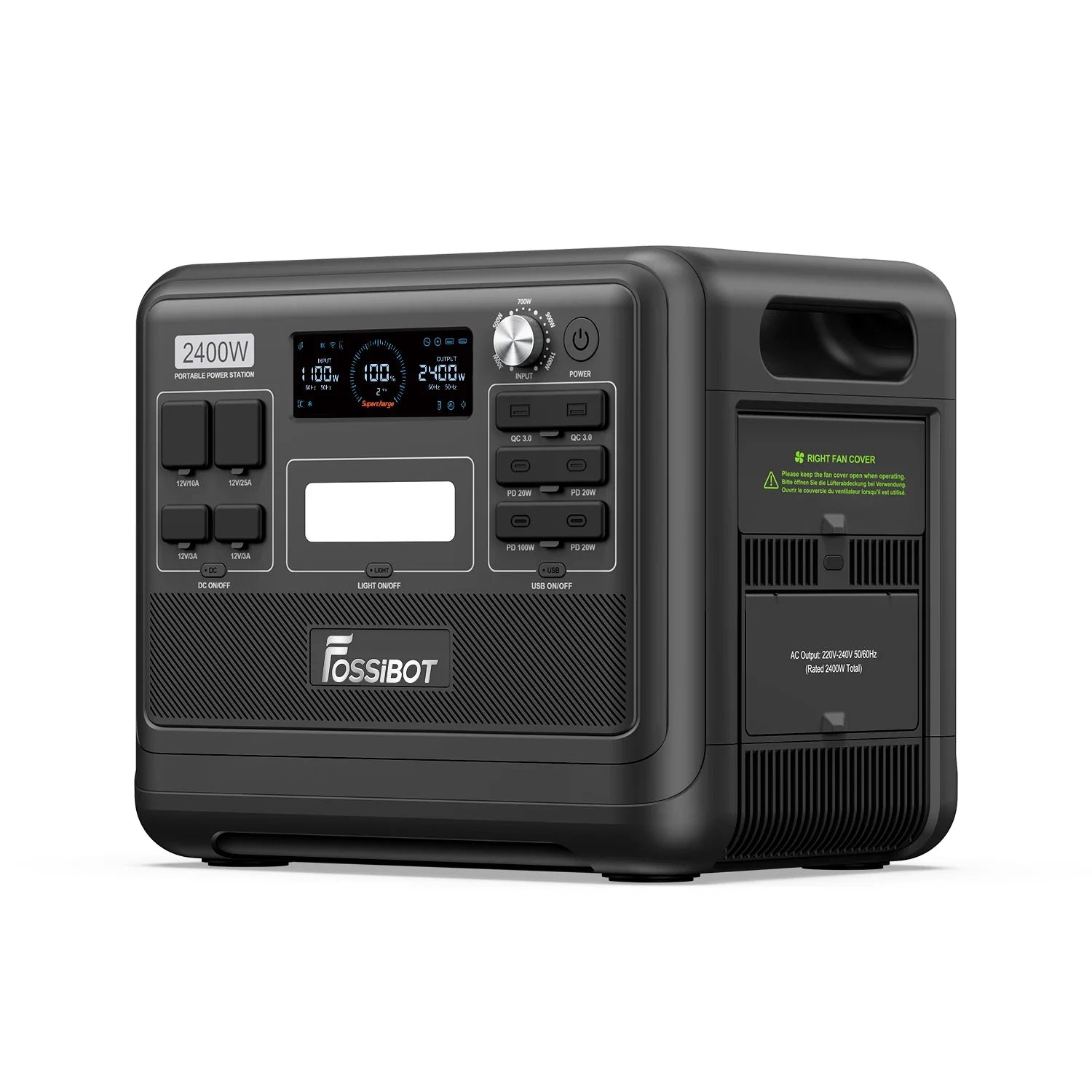 FOSSiBOT F2400 Station d'énergie portable | 2 400 W 2 048 Wh
