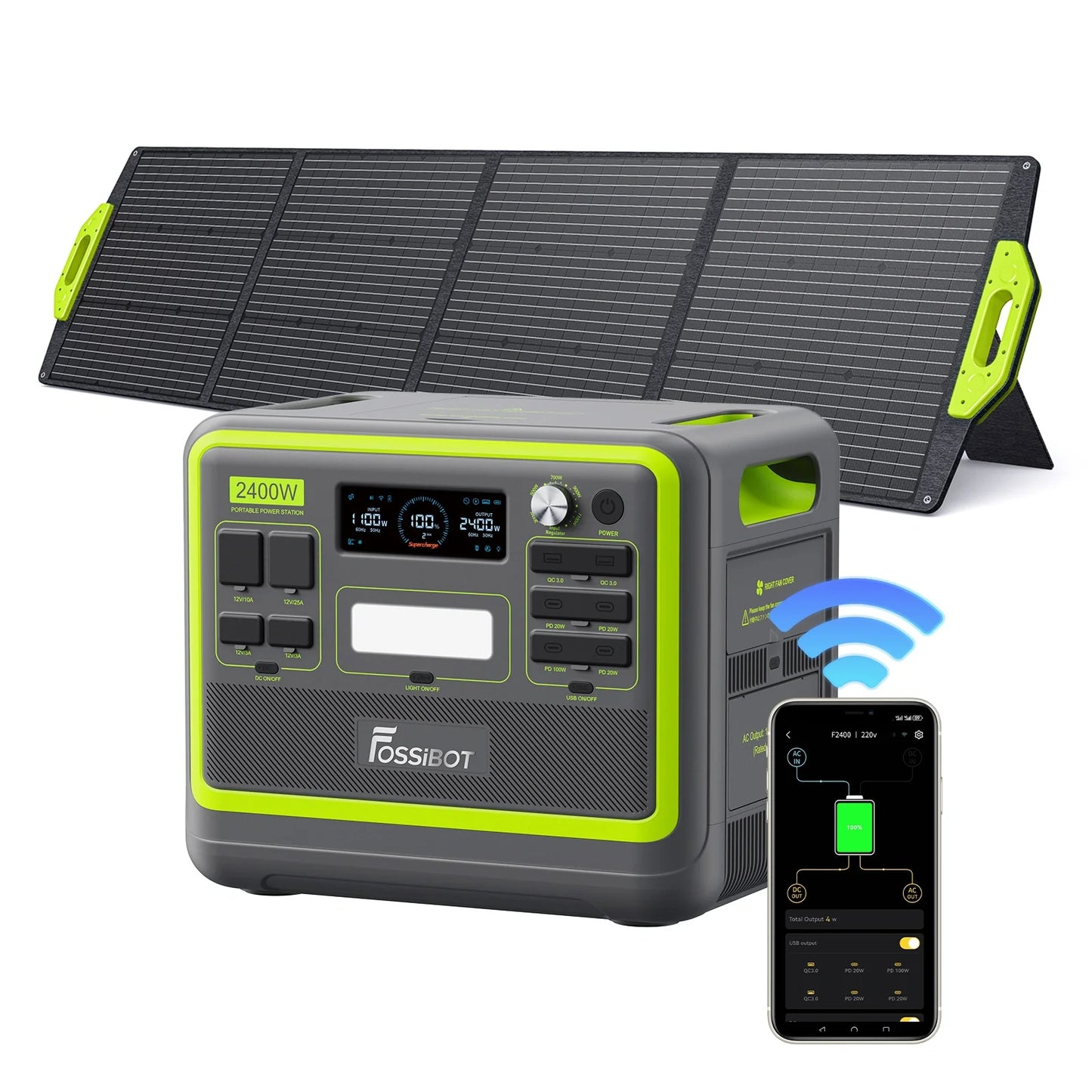 FOSSiBOT F2400 Station d'énergie portable | 2 400 W 2 048 Wh
