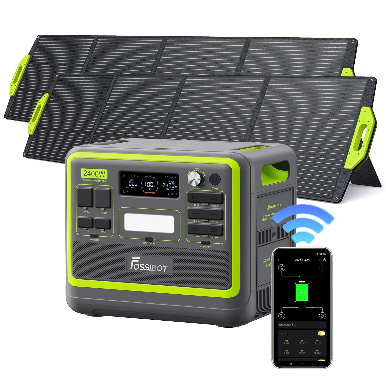 FOSSiBOT F2400 Station d'énergie portable | 2 400 W 2 048 Wh