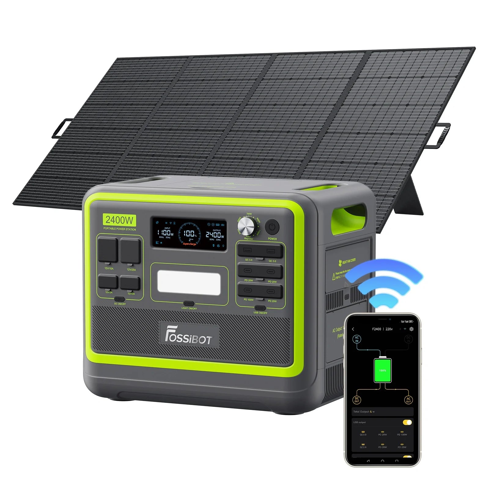 FOSSiBOT F2400 Station d'énergie portable | 2 400 W 2 048 Wh