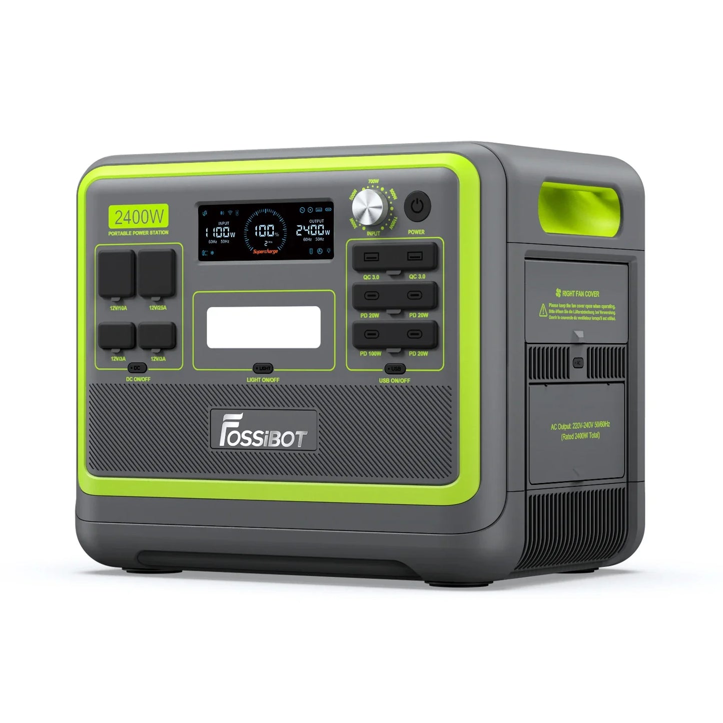 FOSSiBOT F2400 Station d'énergie portable | 2 400 W 2 048 Wh