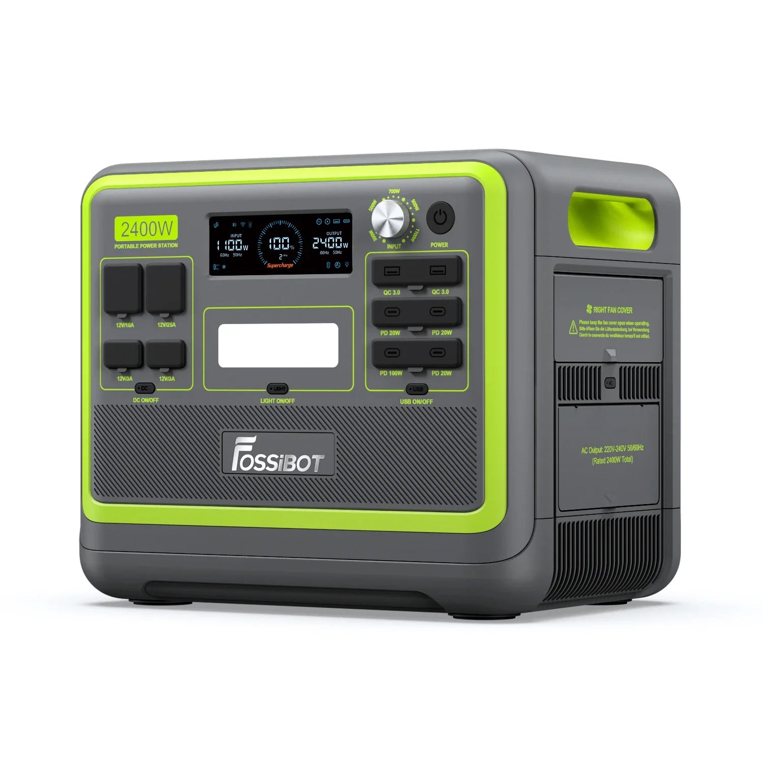 FOSSiBOT F2400 Station d'énergie portable | 2 400 W 2 048 Wh