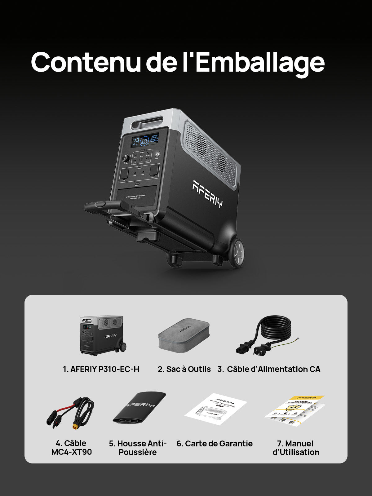 AFERIY P310 Station D'énergie Portable une Capacité D'extension | 3600W 3840Wh