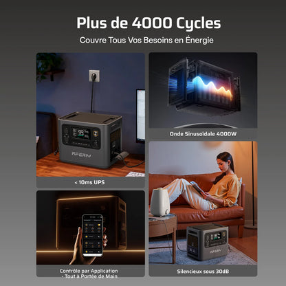 AFERIY Haven3000 P300 Station D'énergie Portable une Capacité D'extension | 3000W 2048Wh - 10240Wh
