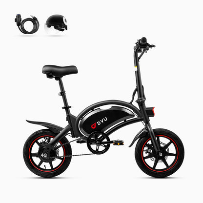 DYU D3F 14 Inch Mini Folding Electric Bike - Black