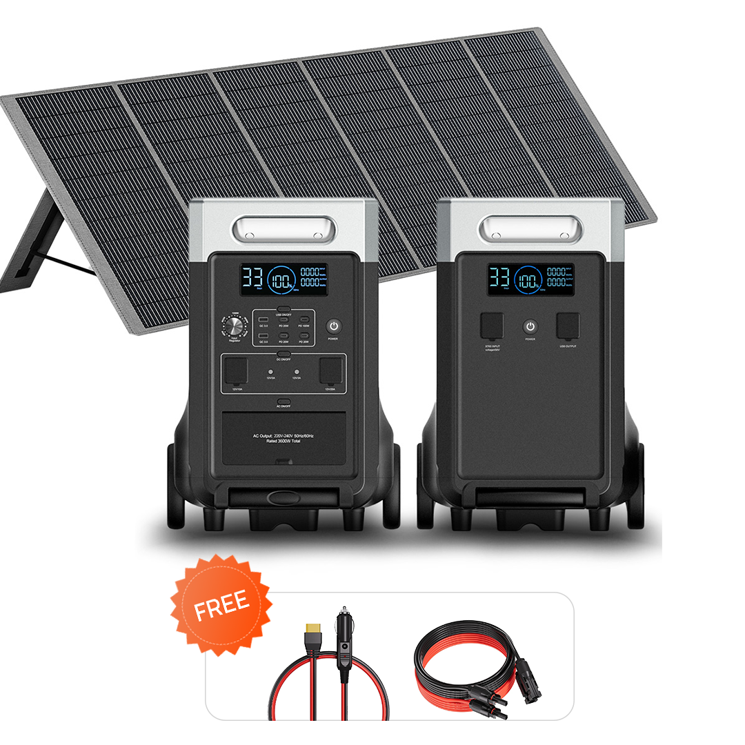 AFERIY P310 3600W Kit Générateur Solaire avec Batterie d’Extension 3840Wh