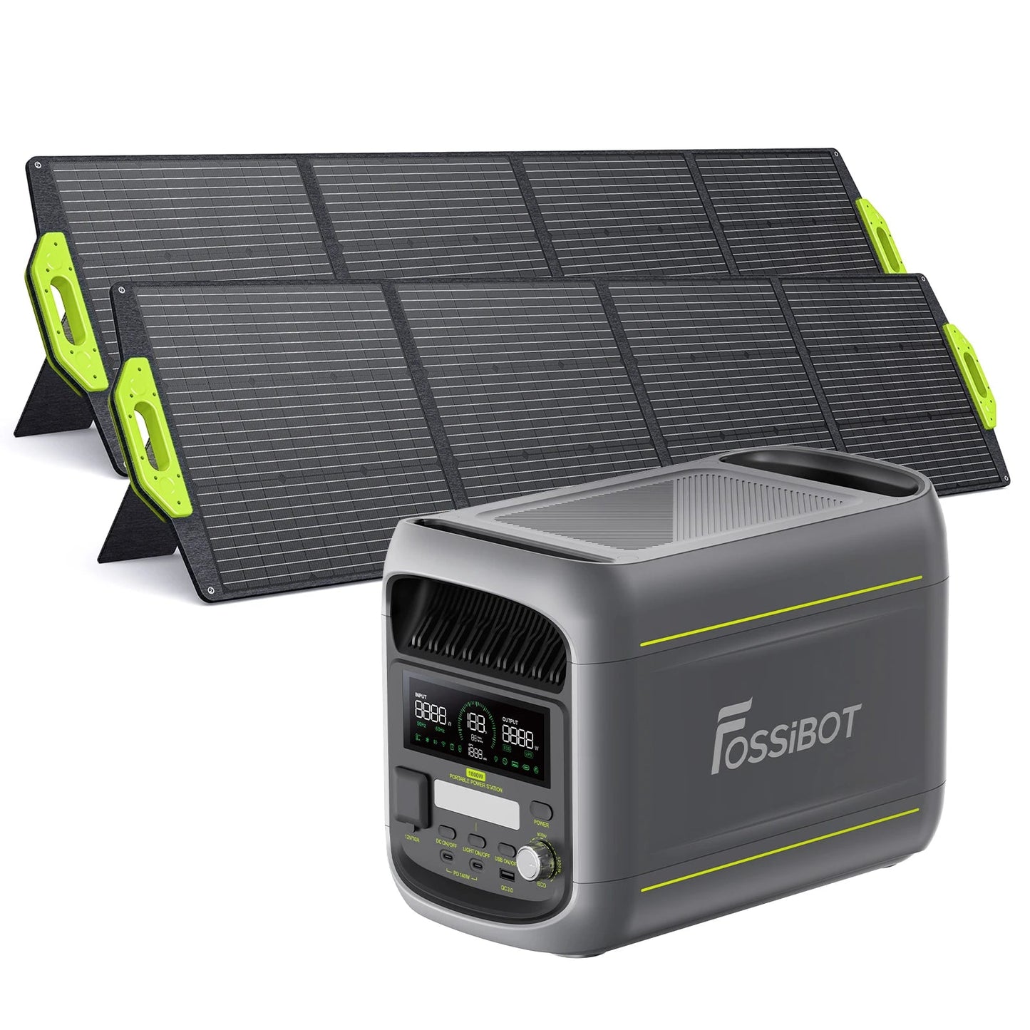 station énergie solaire portable pour secours maison avec 2 panneaux