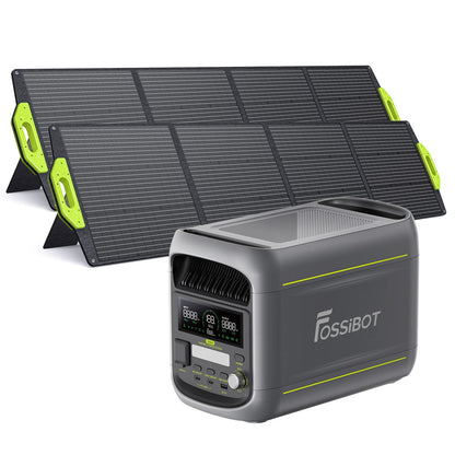 station énergie solaire portable pour secours maison avec 2 panneaux